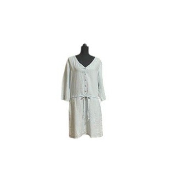 Michael Stars Dresses & Skirts - Michael Stars Tencel Linen Dress Button Front Tie Waist Casual Light Blue L